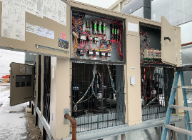 Commercial HVAC equipment open for professional service