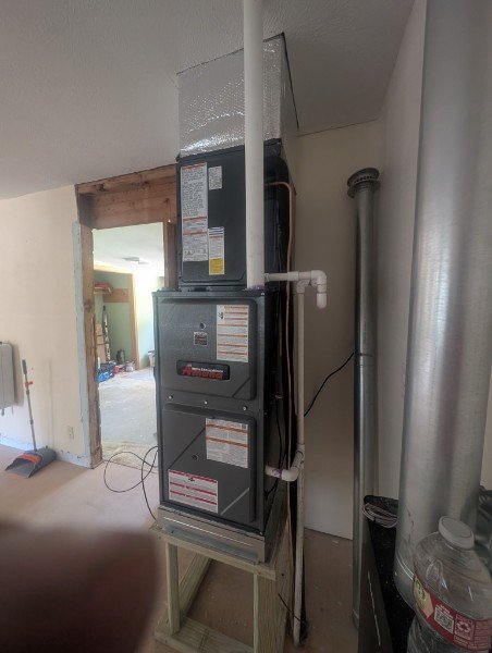 Installed indoor furnace and air conditioning system